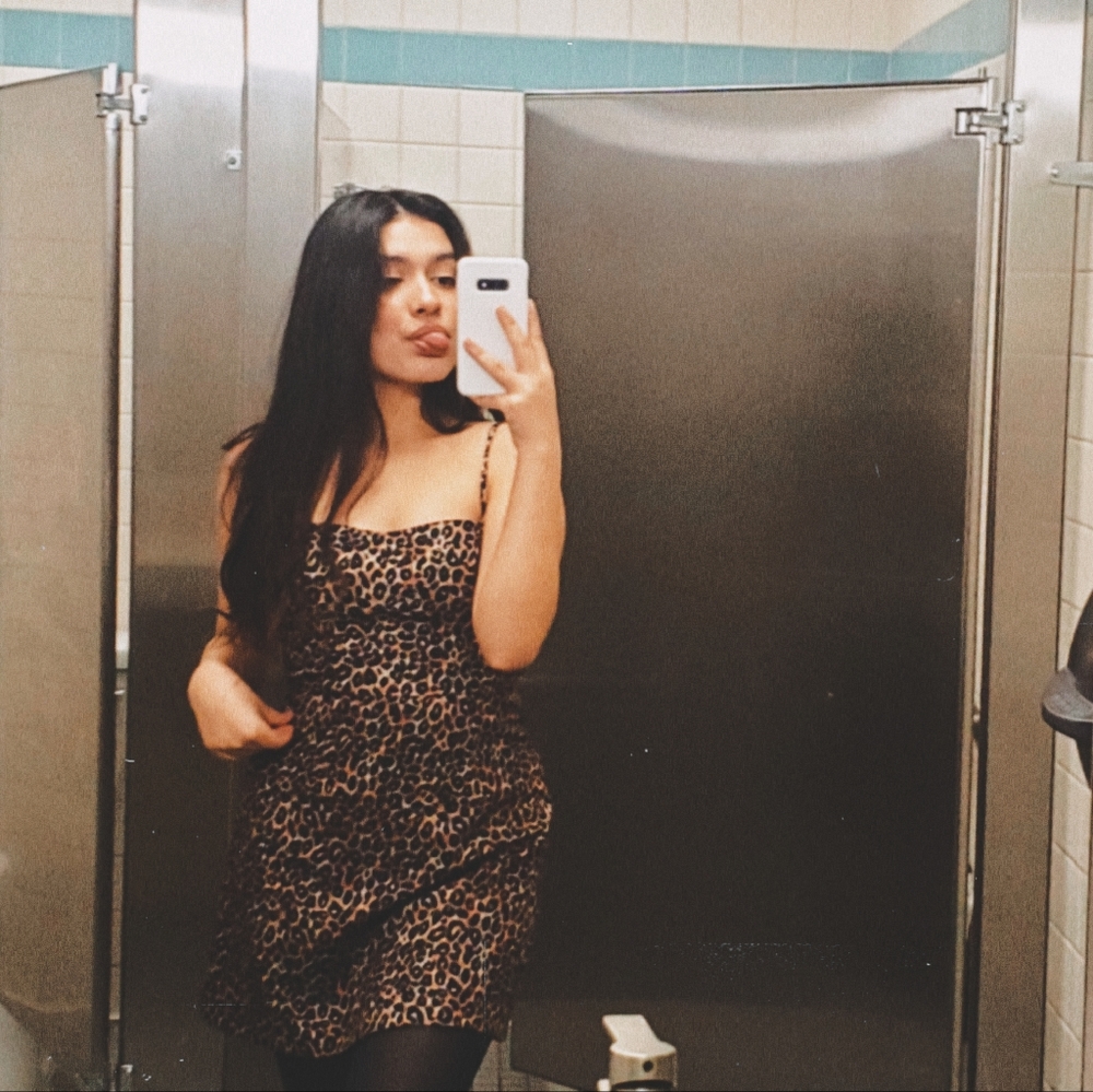 Leapord print mini dress